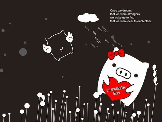 卡通黑白猪微信高清图片