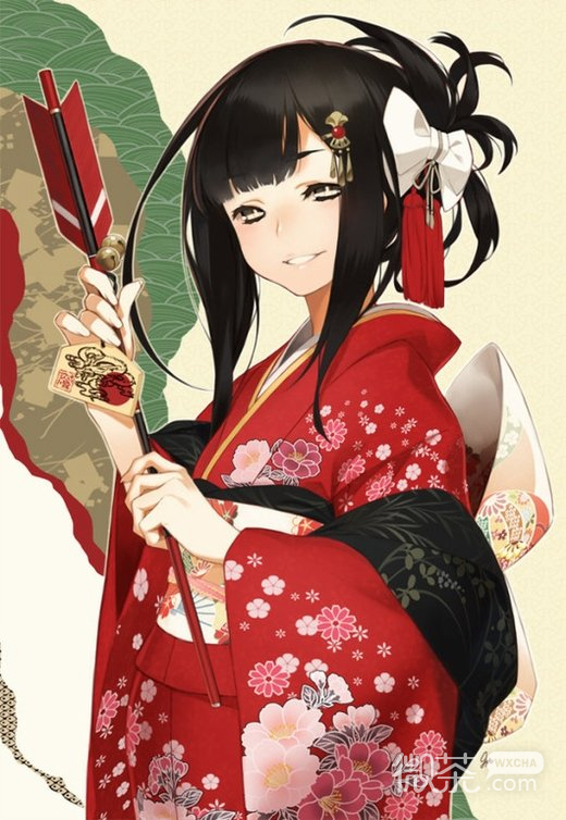 古代和服少女的动漫微信高清图片
