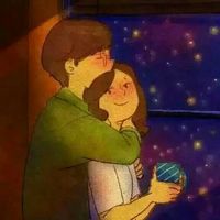 手绘情侣一对唯美简单头像经典版 用来怀念的是记忆
