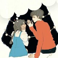 手绘情侣一对唯美简单头像经典版 用来怀念的是记忆