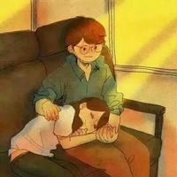 手绘情侣一对唯美简单头像经典版 用来怀念的是记忆