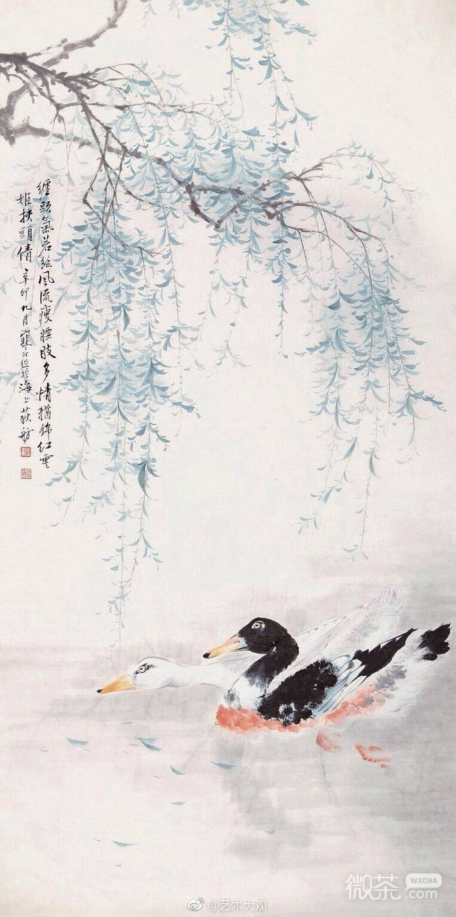 水墨花鸟微信配图