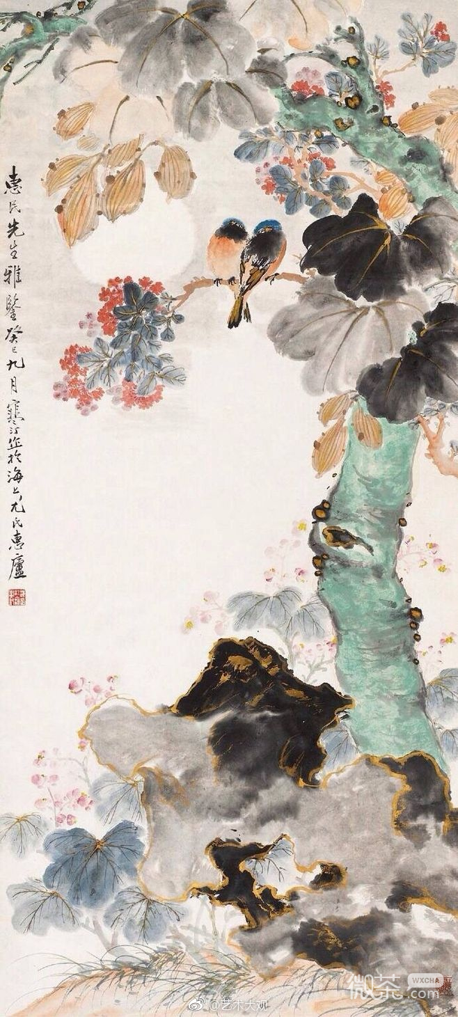 水墨花鸟微信配图