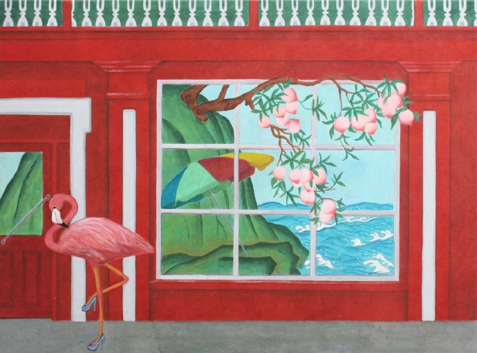 小红鹤聊天背景图