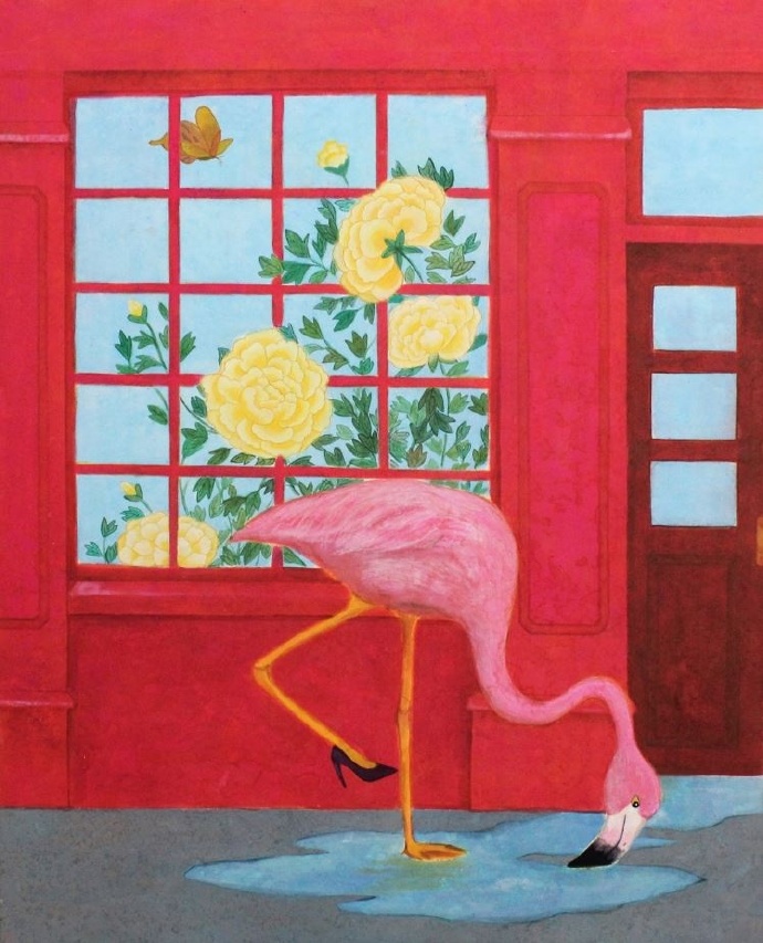 小红鹤聊天背景图