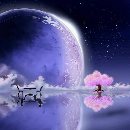 关于月光唯美微信聊天背景图