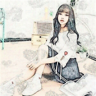 唯美素描风格微信女生头像