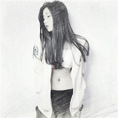 唯美素描风格微信女生头像