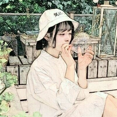 唯美素描风格微信女生头像