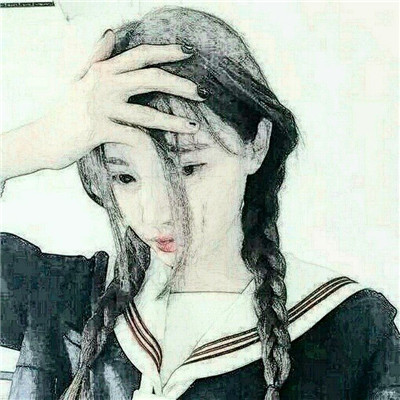 唯美素描风格微信女生头像