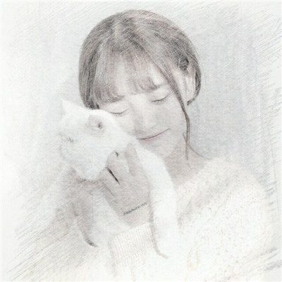 唯美素描风格微信女生头像