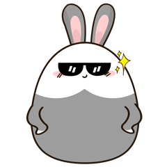 萌萌哒的小灰兔微信恶搞动态表情包下载