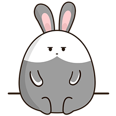 萌萌哒的小灰兔微信恶搞动态表情包下载