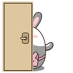 萌萌哒的小灰兔微信恶搞动态表情包下载