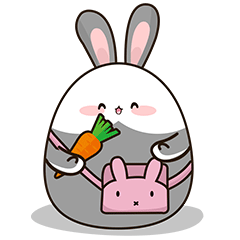 萌萌哒的小灰兔微信恶搞动态表情包下载