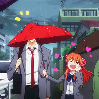 微信个性男女撑伞同框情侣头像下载