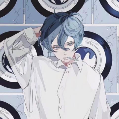 高冷二次元手绘男生头像