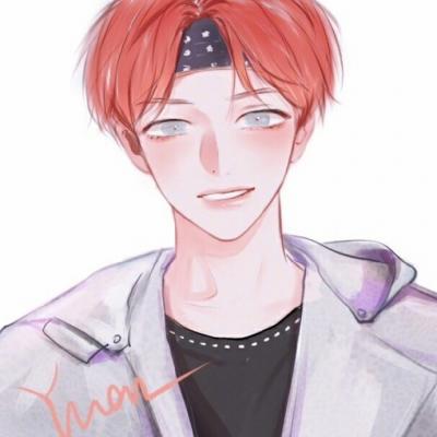 高冷二次元手绘男生头像