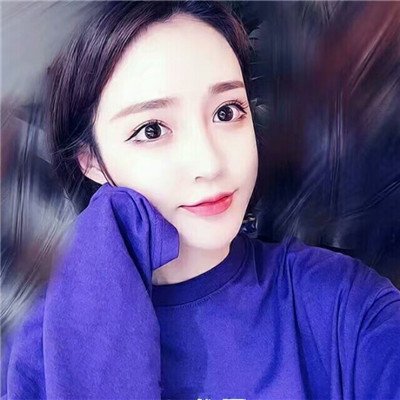 微信蓝色系女生头像