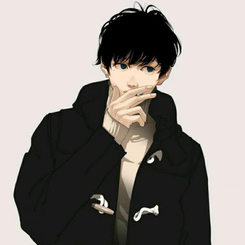 高冷二次元手绘男生头像