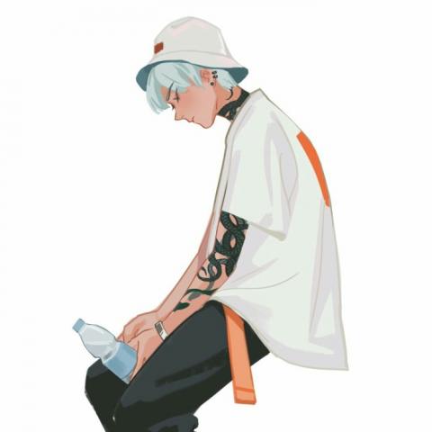 高冷二次元手绘男生头像