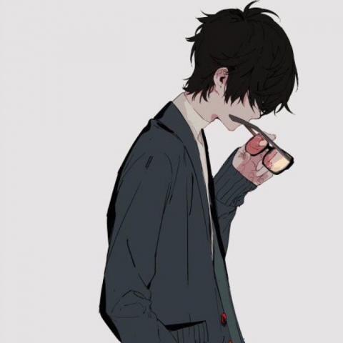 高冷二次元手绘男生头像