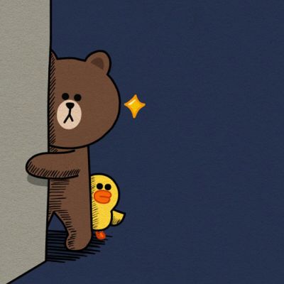 布朗熊和可妮兔卡通微信头像