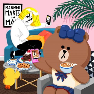 布朗熊和可妮兔卡通微信头像