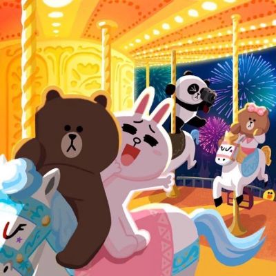 布朗熊和可妮兔卡通微信头像