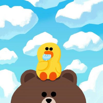 布朗熊和可妮兔卡通微信头像