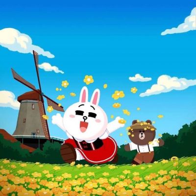 布朗熊和可妮兔卡通微信头像