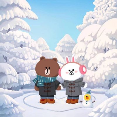 布朗熊和可妮兔卡通微信头像