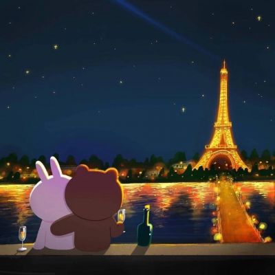 布朗熊和可妮兔卡通微信头像