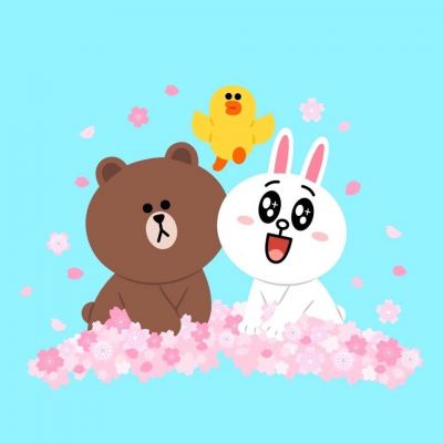 布朗熊和可妮兔卡通微信头像