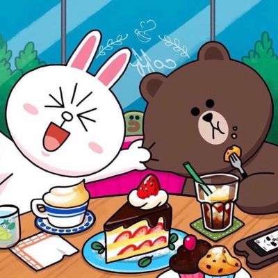 布朗熊和可妮兔卡通微信头像