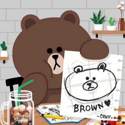 布朗熊和可妮兔卡通微信头像