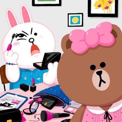 布朗熊和可妮兔卡通微信头像