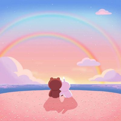 布朗熊和可妮兔卡通微信头像