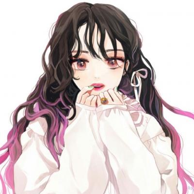 手绘高冷女生微信头像