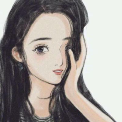 手绘高冷女生微信头像