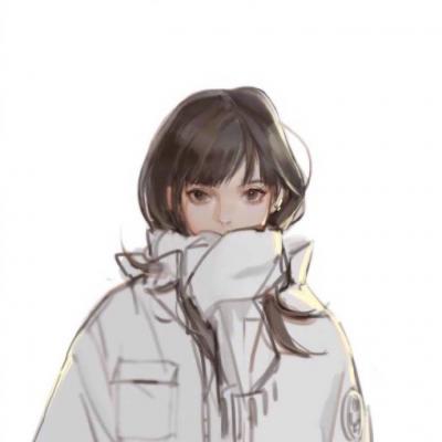 手绘高冷女生微信头像