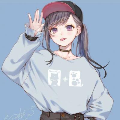 手绘高冷女生微信头像