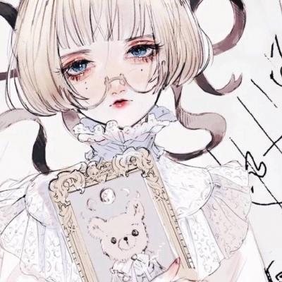 手绘高冷女生微信头像