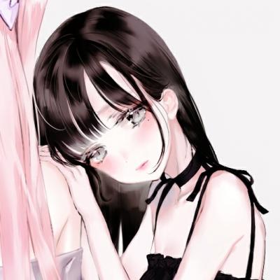 手绘高冷女生微信头像