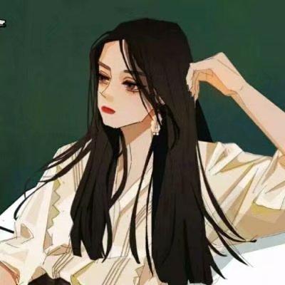 手绘高冷女生微信头像