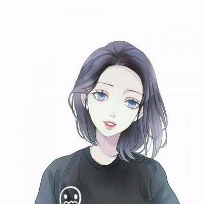 手绘高冷女生微信头像