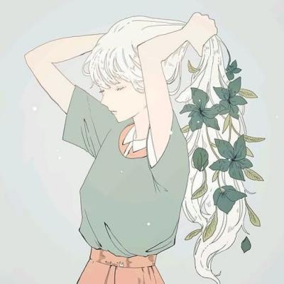 手绘高冷女生微信头像