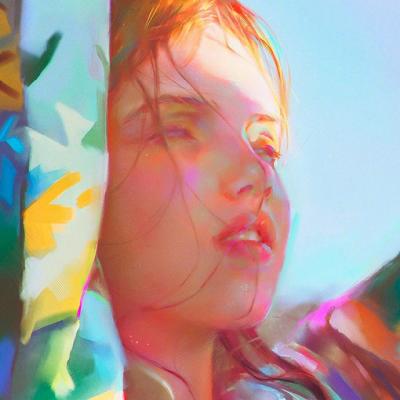 文艺彩绘女生微信头像