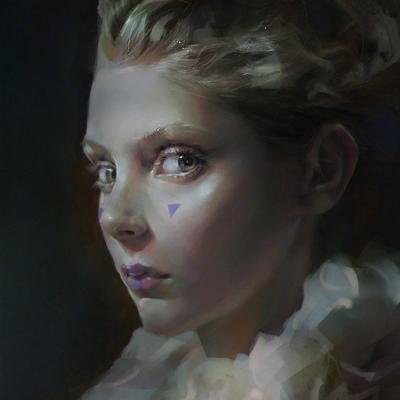 文艺彩绘女生微信头像