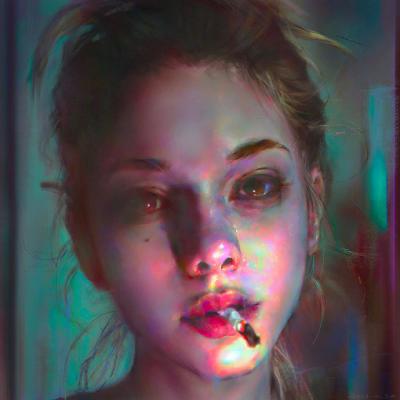 文艺彩绘女生微信头像